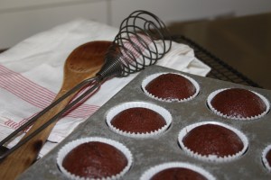 fresh from the oven - chocolate and banana cupcakes