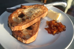 Burnt fig jam with sourdough toast