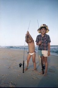 Beach fishing for Gus and Jemma